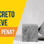 Imagem com dois blocos de concreto leve e a frase “Concreto Leve – Vale a Pena?” em destaque