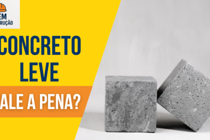 Imagem com dois blocos de concreto leve e a frase “Concreto Leve – Vale a Pena?” em destaque